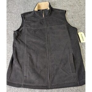 Outdoor Life Polar Fleece Vest Pockets Full Zip Black Men's Medium NWT